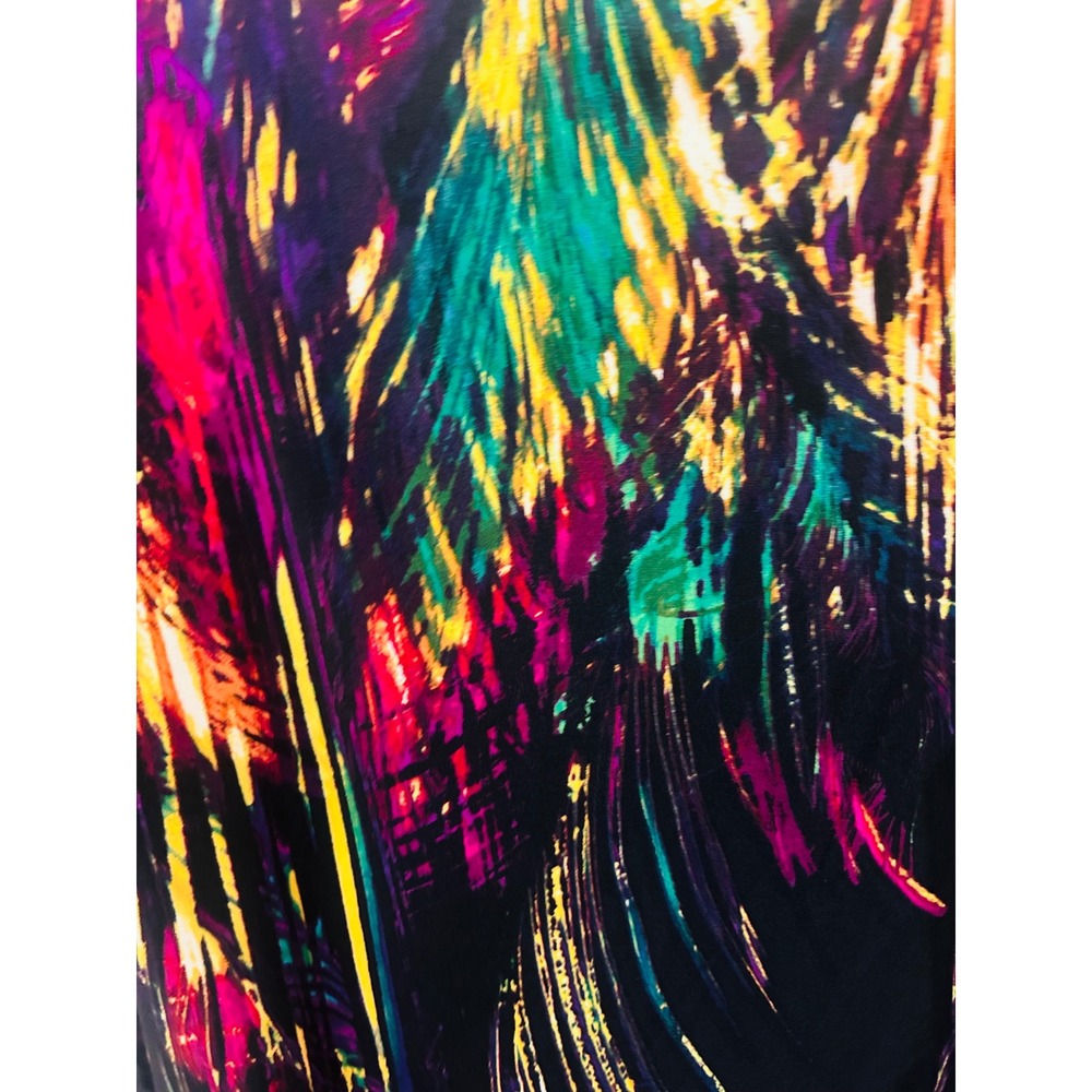 Susan Graver Size 3X Liquid Knit Feather Abstract Print Tunic Top Multicolor - Picture 4 of 6